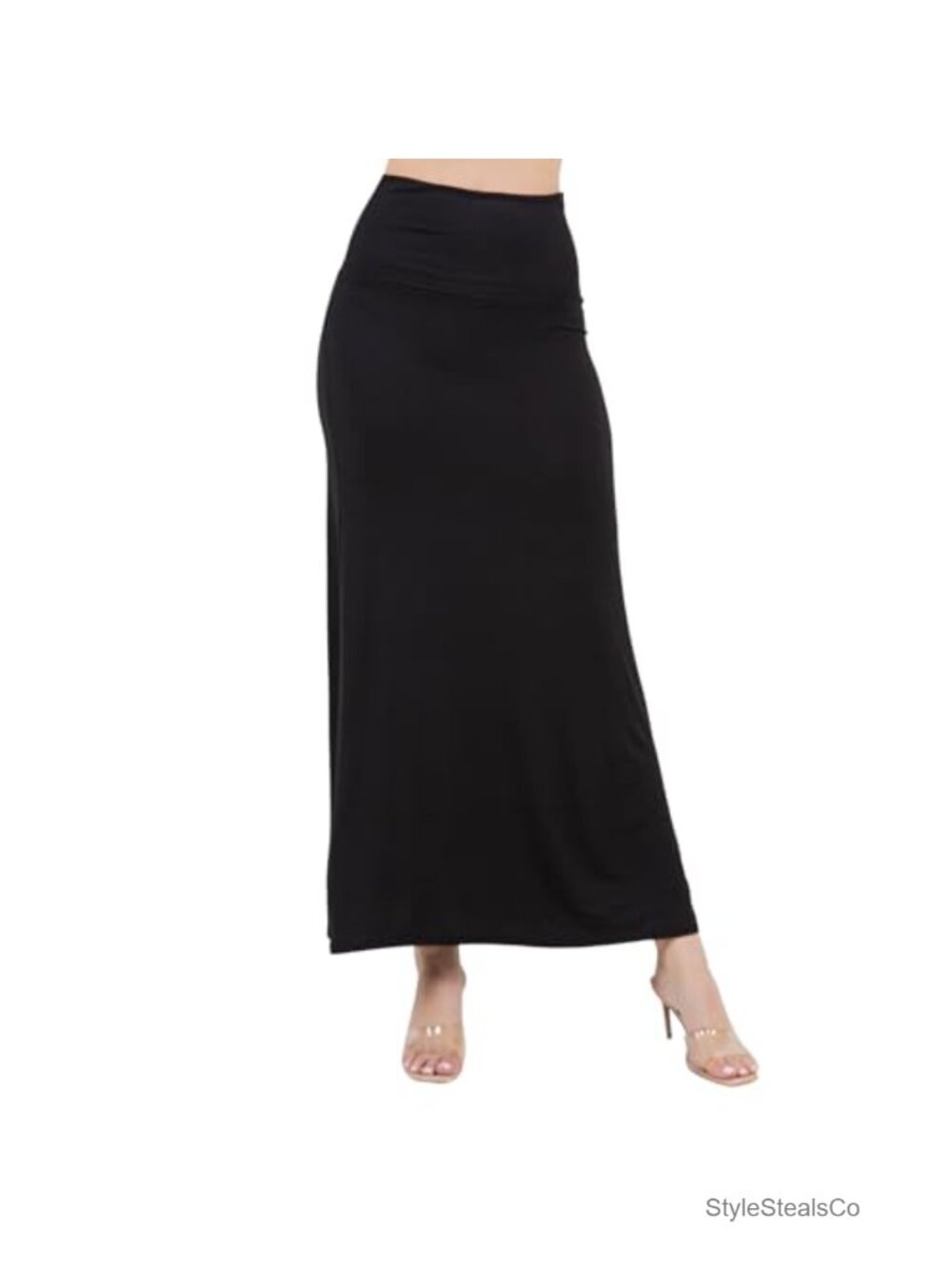 Flowy Maxi Skirt for Women, Soft Rayon Spandex Long Skirt, Pull On